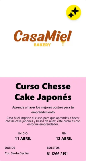 Curso Chesse Cake Japonés