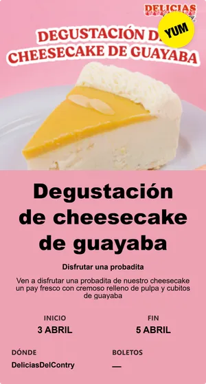 Degustación de cheesecake de guayaba
