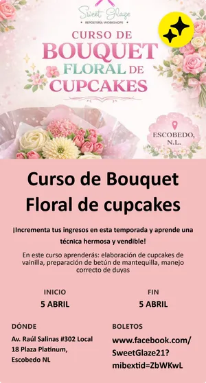 Curso de Bouquet Floral de cupcakes