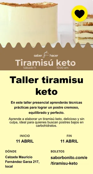 Taller tiramisu keto
