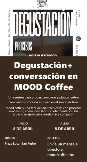Degustación+ conversación en MOOD Coffee