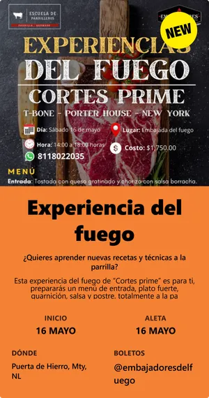 Experiencia del fuego